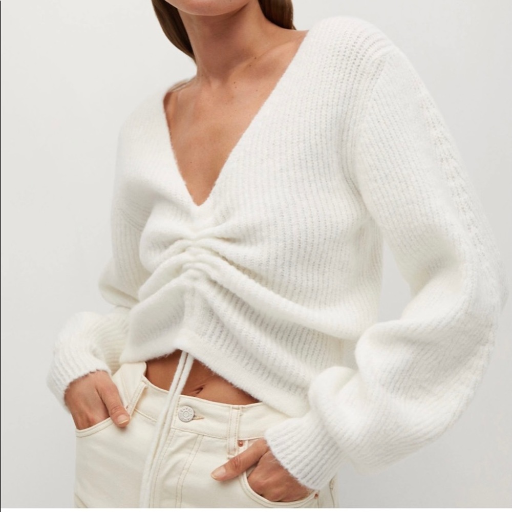 Brand New Mango Rouched Soft Sweater